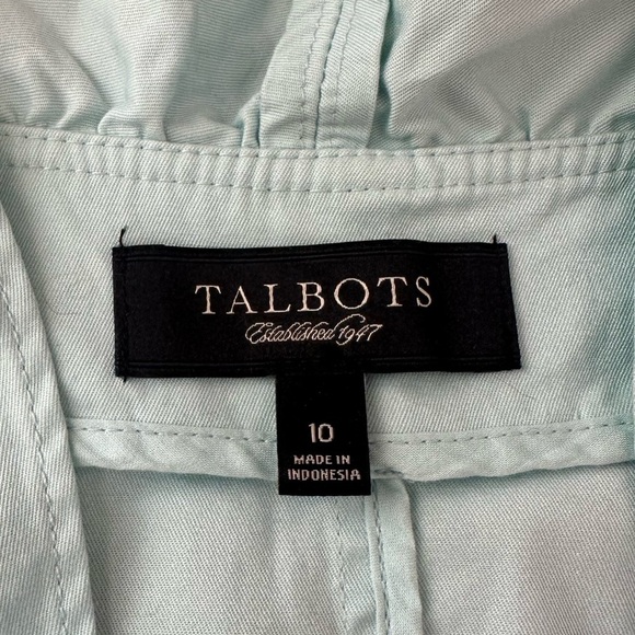 Talbots Baby Blue Ruffle Lightweight Jacket size 10 - Picture 3 of 7